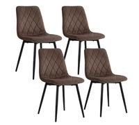 Relaxdays Chaises Salle à Manger x4, Velours, Pieds métal, 120 kg, Marron | Salon et cuisine, chaise de cuisine rembourrée