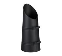 Relaxdays Charbonnière, 2 poignées Pratiques, métallique, Fer, 16 litres, pour la cheminée, à remplir, Noire
