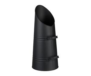 Relaxdays Charbonnière, 2 poignées Pratiques, métallique, Fer, 16 litres, pour la cheminée, à remplir, Noire