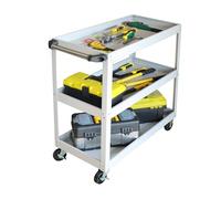 Relaxdays Chariot d'atelier à 3 Niveaux, Mobile, 100 kg, 82,5 x 84 x 41 cm, Gris