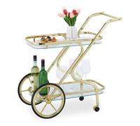Relaxdays Chariot de cuisine couleur laiton