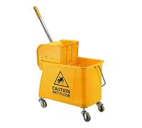 Relaxdays Chariot de Nettoyage 2 Compartiments, presse d'essorage, roulettes 360°, 66x44x28 cm, jaune
