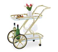 Relaxdays Chariot de cuisine couleur laiton