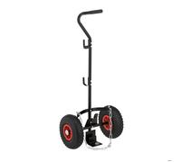 Relaxdays Chariot de transport bouteille gaz, bonbonne de 3 à 5 kg, roues pneumatiques, acier, support, noir-rouge