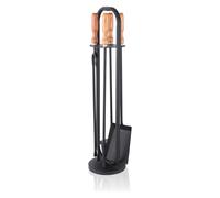 Relaxdays Kit 5 pièces cheminée poignées bois