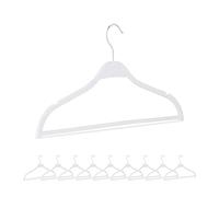 Relaxdays Cintre en Paille de blé et Plastique, lot 10, Durable, Accessoire Peu encombrant, encoches, Barre, Blanc