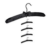 Relaxdays Cintre en satin lot de 15 noir