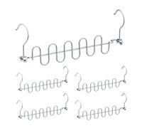 relaxdays Cintre Gain de Place, Lot de 5, Horizontal et Vertical, Magique, HLP 41,5 x 5 x 3,5 cm, Organisateur, argenté
