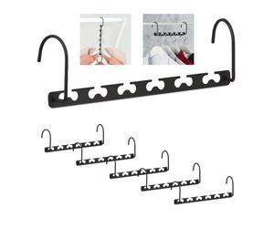 Relaxdays Cintre magique lot de 24 noir