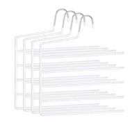Relaxdays Cintre Multiple à Pantalons, 4 pièces, 5 Barres, antidérapant, H x L : 35 x 32 cm, Blanc