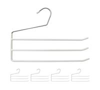 Relaxdays Cintre Multiple antidérapant, Set de 5, métal, 3 traverses, Pantalon Gain de Place, Cintre Multifonctions,