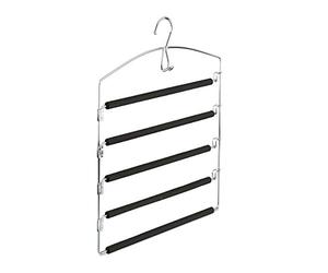 Relaxdays Cintre Multiple en métal Peu encombrant rembourré pour Robes Pantalons HxlxP: 44,5 x 37 x 2,7 cm, Argent/Noir