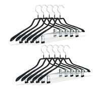 Relaxdays Cintres pour costumes revêtement antidérapant métal 42 cm lot de 10, noir