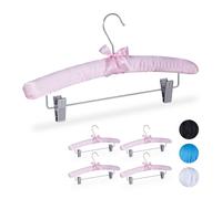 Relaxdays Cintres en satin rose en lot de 40