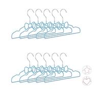 Relaxdays Cintres enfants set de 10 cintres bébé décoratif chemises forme originale fer PVC 30 cm, bleu
