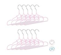 Relaxdays Cintres enfants set de 10 cintres bébé décoratif chemises forme originale fer PVC 30 cm, etoile