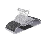 Relaxdays Cintres, Lot de 20, revêtement antidérapant, Barre, Ouverture en U, Support Cravates, Design Compact, Gris