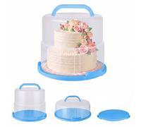 Relaxdays Cloche à gâteau, dôme réglable, jusqu'à 10 kg, H x P 14,5-22,5 x 34,5 cm, boîte Extra-Haute, Bleue