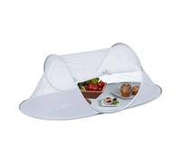 Relaxdays Cloche Alimentaire, pour Fruits et gâteaux, Contre Insectes, Manger Dehors, HxLxP : 40x110x58 cm, Gris/Blanc