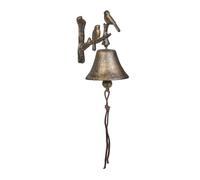 Relaxdays Cloche en fonte avec oiseau