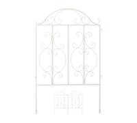 Relaxdays Clôture de jardin blanc set de 3
