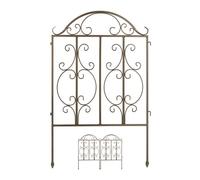 Relaxdays Clôture de jardin bronze set de 3