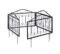 Relaxdays Clôture Décorative De Jardin En Métal Lot De 4 Panneaux Extérieurs Noir
