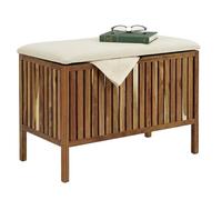 Relaxdays Banc-coffre à linge en acacia