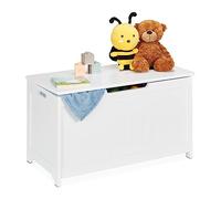 Relaxdays Coffre de rangement blanc avec couvercle