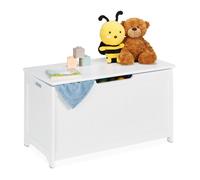 Relaxdays Coffre de rangement blanc avec couvercle