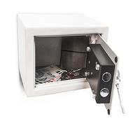 Relaxdays Coffre-fort caisse mallette incl. 2 clés trésor 23 x 17 x 17 cm gris sécurité coffret usage ménager bureau mural, gris