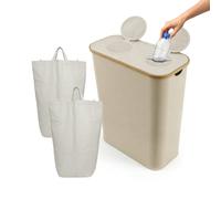 Relaxdays Collecteur de Bouteilles, 170 L, jusqu'à 60 Bouteilles, 2 Sacs intérieurs, Verre et Plastique, Beige