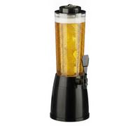 Relaxdays : colonne à bière avec robinet, 2,5 l, distributeur de boissons réfrigéré, colonne à bière de jardin, transparente/noire