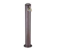 Relaxdays colonne d'arrosage jardin style antique avec robinet, raccord 3/4"", ronde 91 cm, marron