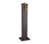 Relaxdays Colonne d'eau carrée Style Antique avec Robinet raccord 3/4 Pouce en métal Fontaine sur Pied 91 cm Marron