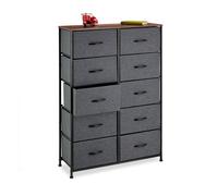 Relaxdays Commode 10 tiroirs gris foncé