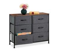 Relaxdays Commode 6 tiroirs gris foncé