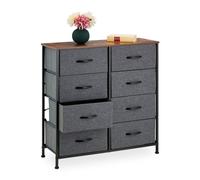 Relaxdays Commode 8 tiroirs gris foncé
