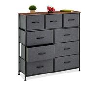 Relaxdays Commode 9 tiroirs gris foncé