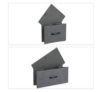 Relaxdays Commode 9 tiroirs métal effet bois 100x100x30 cm gris foncé