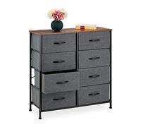 Relaxdays Commode 8 tiroirs gris foncé