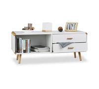 Relaxdays Commode Lowboard coins arrondis en blanc