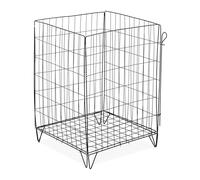 Relaxdays Composteur de Jardin en métal, Fond grillagé et Pieds, pour déchets organiques, HLP : env. 68x46x46 cm, Noir