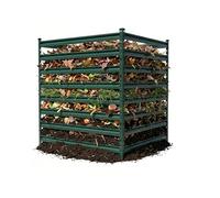Relaxdays composteur en métal, composteur de Jardin H x L x P : 90 x 90 x 90 cm, 729 L, pour Feuilles, Renforts, Vert