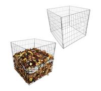 Relaxdays Composteur en métal, Lot de 2, 76x76x76 cm, Fil Acier thermolaqué, Jardin, Noir