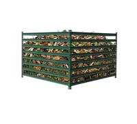 Compostier en métal Relaxdays, compostier biologique de jardin, dimensions : 90 x 120 x 120 cm, 1 296 litres, compostier à feuilles mortes, montants, acier, vert
