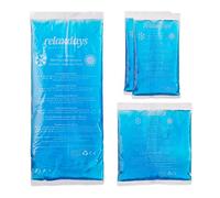 Relaxdays compresses avec Gel Thermique en Lot de 4, Premiers Secours, 3 Tailles, Chaud-Froid, Sport, Muscles, Bleu