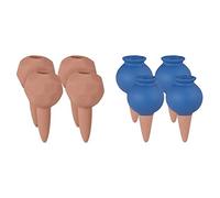 Relaxdays Cône d’arrosage Argile, Lot de 4, Goutte à Goutte, Ø 6cm & Cône d’arrosage, Set de 4, Goutte à Goutte pour Plantes d’intérieurs et jardinières, Globe d’Irrigation, Bleu