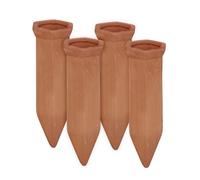 relaxdays Cône d’arrosage, Lot de 4, en céramique, pour Bouteilles d’1,5 l, HLP: 14x4,5x4 cm, Terre Cuite