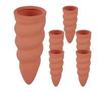 Relaxdays Cône d’arrosage, Terre Cuite, Lot de 6, pour Bouteilles Pet d’1,5 l, jardinières et Plantes en Pot, Terracotta
